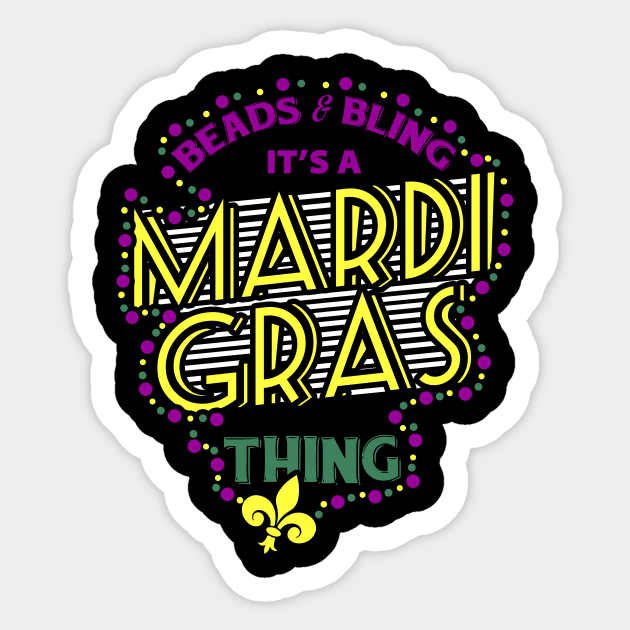 Beads and Bling a Mardi Gras Thing Sticker by SolarFlare